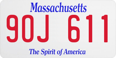 MA license plate 9OJ611