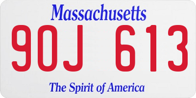 MA license plate 9OJ613