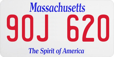MA license plate 9OJ620