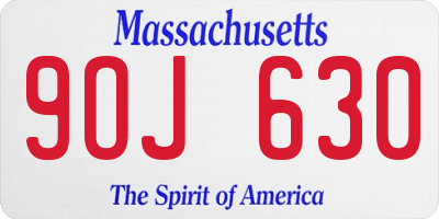 MA license plate 9OJ630