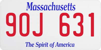 MA license plate 9OJ631