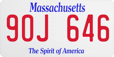 MA license plate 9OJ646