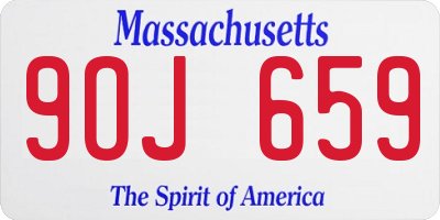 MA license plate 9OJ659