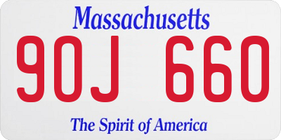 MA license plate 9OJ660