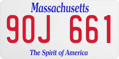 MA license plate 9OJ661