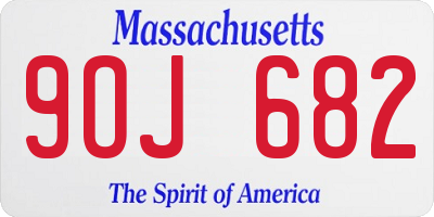 MA license plate 9OJ682