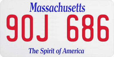 MA license plate 9OJ686