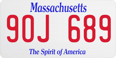 MA license plate 9OJ689