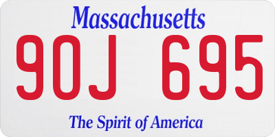 MA license plate 9OJ695