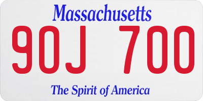 MA license plate 9OJ700