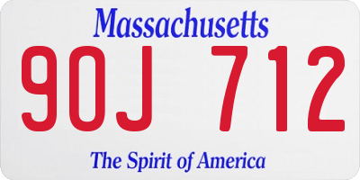 MA license plate 9OJ712