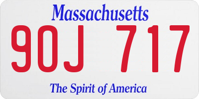 MA license plate 9OJ717