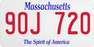 MA license plate 9OJ720