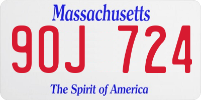 MA license plate 9OJ724