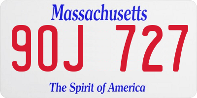 MA license plate 9OJ727