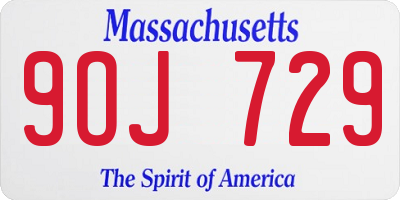 MA license plate 9OJ729