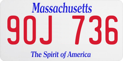 MA license plate 9OJ736