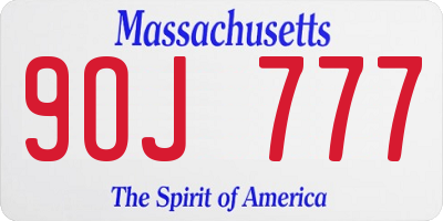 MA license plate 9OJ777