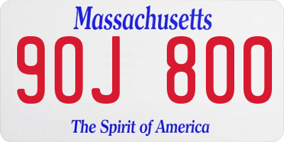 MA license plate 9OJ800