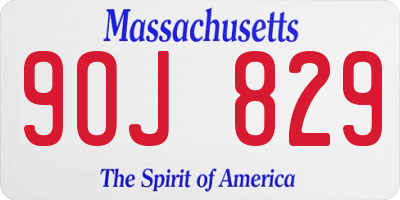 MA license plate 9OJ829