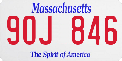 MA license plate 9OJ846