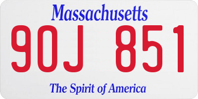 MA license plate 9OJ851