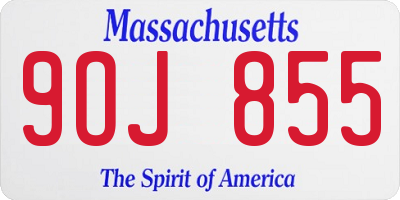 MA license plate 9OJ855