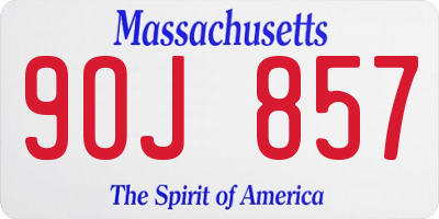 MA license plate 9OJ857