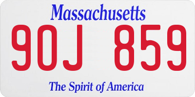 MA license plate 9OJ859