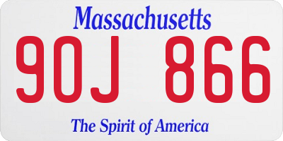 MA license plate 9OJ866