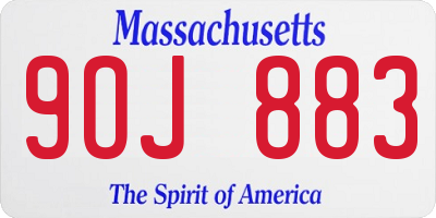 MA license plate 9OJ883