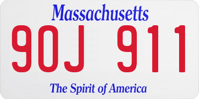 MA license plate 9OJ911