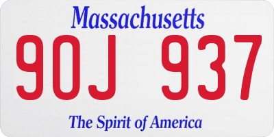 MA license plate 9OJ937