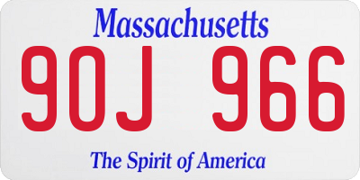 MA license plate 9OJ966