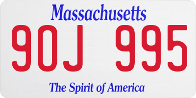 MA license plate 9OJ995