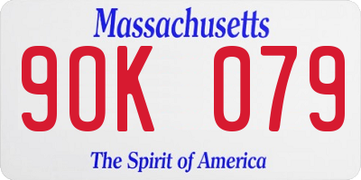 MA license plate 9OK079
