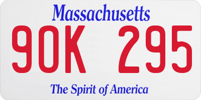 MA license plate 9OK295