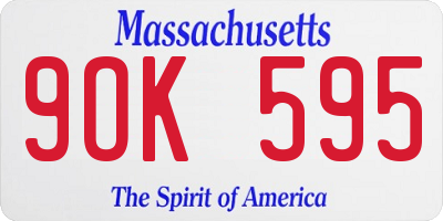 MA license plate 9OK595