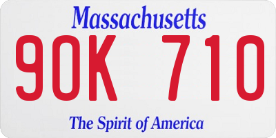 MA license plate 9OK710