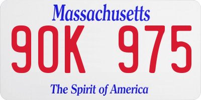 MA license plate 9OK975