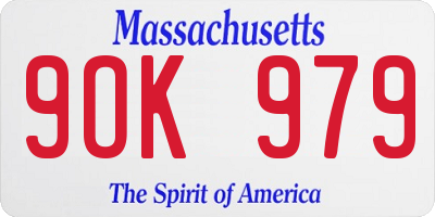 MA license plate 9OK979