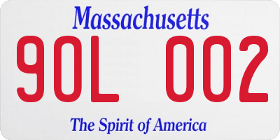 MA license plate 9OL002
