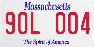 MA license plate 9OL004