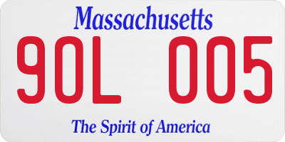 MA license plate 9OL005