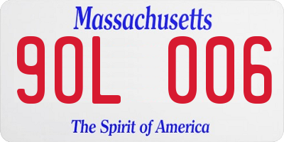 MA license plate 9OL006