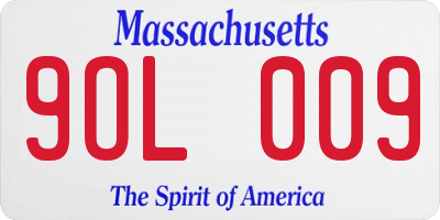 MA license plate 9OL009