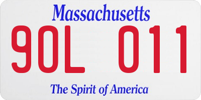 MA license plate 9OL011