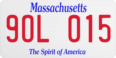 MA license plate 9OL015
