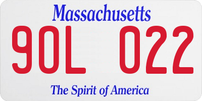 MA license plate 9OL022