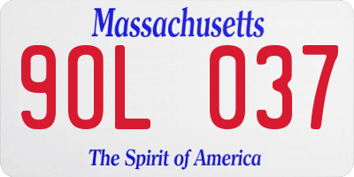 MA license plate 9OL037